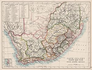 Cape Colony Orange free State and South African Republic; Inset map of Walfisch Bay (Br.)