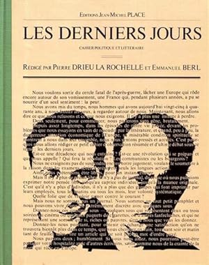 Les Derniers jours 7 cahiers politique et littéraire : 1er février - 8 juillet 1927