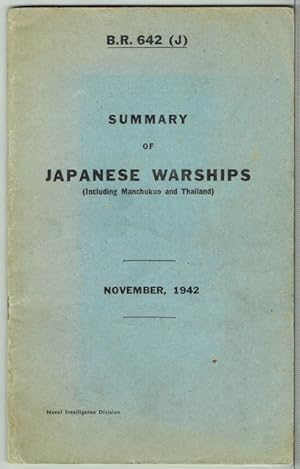 Summary Of Japanese Warships (Including Manchukuo and Thailand): November, 1942 - B.R. 642 (J)