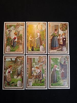 6 Bilder, komplette Serie: Das Märchen von der Frau Holle. Sanguinetti=851, 1906.