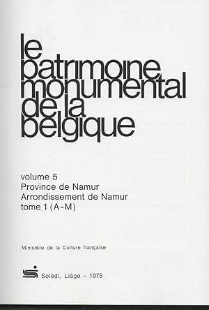 ARRONDISSEMENT DE NAMUR T5 VOL 1 (A-M) (PATRIMOINE MONUMENTAL DE BELGIQUE)