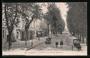 Carte postale Versailles, Le Théâtre et la rue des Réservoirs