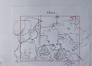 Three [3] Original Production Advertising Drawing Set Ups of The Keebler Elves and Charlie the Tuna