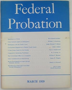Federal Probation, A journal of correctional philosophy and practice. March, 1959
