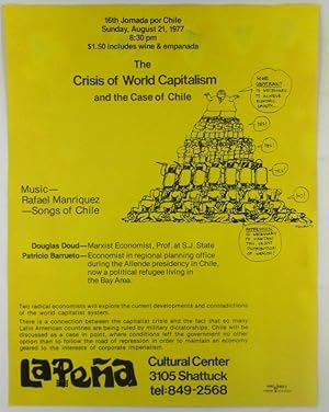 The Crisis of World Capitalism and the Case of Chile. Sunday, August 21, 1977 Event Flier