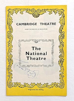 LAURENCE OLIVIER - HAND SIGNED PROGRAM 1970 National Theatre Company London 1970