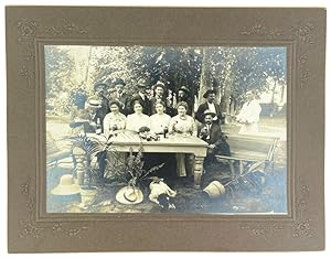 Original silver print photograph depicting an outdoor group "picnic," Winona, Minnesota