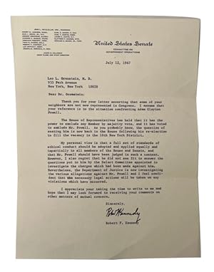 Letter to a Constituent in New York City about refusal of the House of Representatives to seat Ad...
