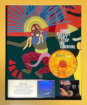 Jimmy Buffett: Don't Stop the Carnival - framed RIAA Certified Gold Sales Commemoration (over 500...