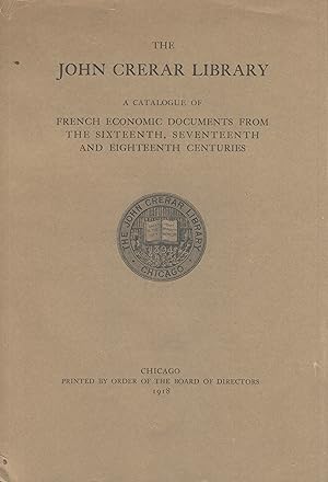 A catalogue of French economic documents from the sixteenth, seventeenth, and eighteenth centuries