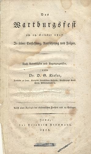 Das Wartburgsfest am 18. October 1817