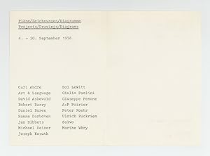 Exhibition invitation: Pläne/Zeichnungen/Diagramme. (4-30 September 1976)