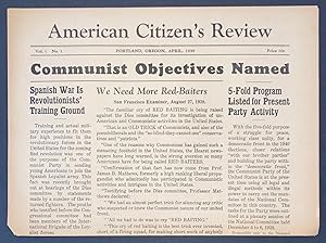 American Citizen's Review. Vol. 1 no. 1 (April 1939)