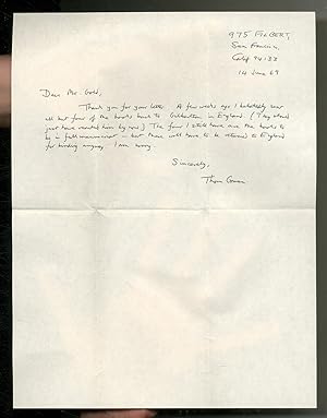 Short Autograph Letter Signed to Sir Joseph Gold