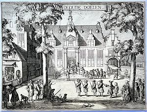 Antique print, etching | The old military base in Haarlem, published 1688, 1 p.