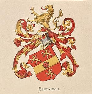 [Heraldic coat of arms] Coloured coat of arms of the Bruyningh family, family crest, 1 p.