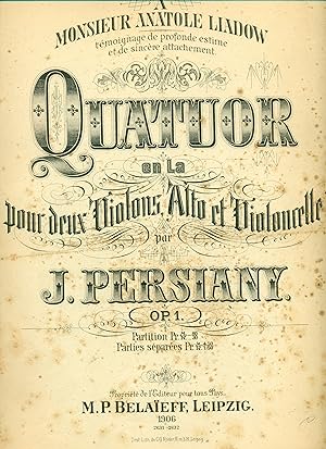 Persiany, Johann: Quatuor en La pour deux Violons, Alto et Violoncelle. Op. 1