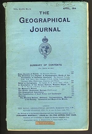 Royal Geographical Society Monthly issue for April 1914 with Griffith Taylor's Sketch Map of the ...