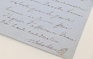 Lettre autographe signée à Alfred Boucher-Cadart