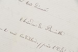 Lettre autographe signée à un confrère écrivain afin d'entretenir la mémoire du poète Philoxène B...