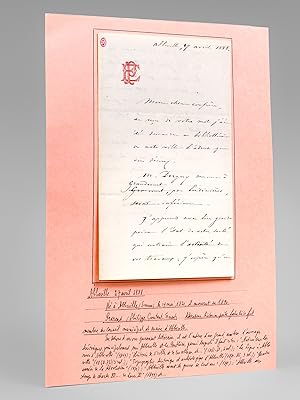 [ Lettre autographes signée : ] 1 L.A.S. de 2 pages, datée d'Abbeville, le 7 avril 1888 : [ Lettr...