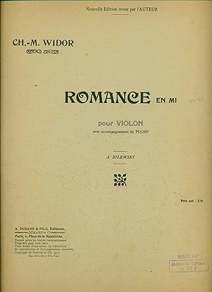 Widor, Charles-Marie: Romance en Mi pour Violon avec accompagnement de Piano