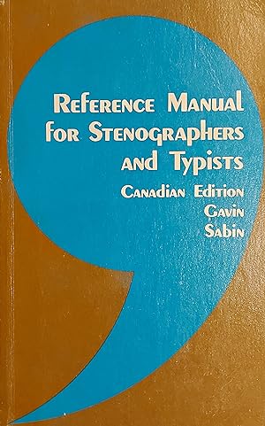 Reference Manual For Stenographers And Typists Canadian Edition