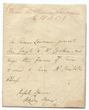 British Artist Sir Thomas Lawrence Autograph Letter Signed in the Third Person