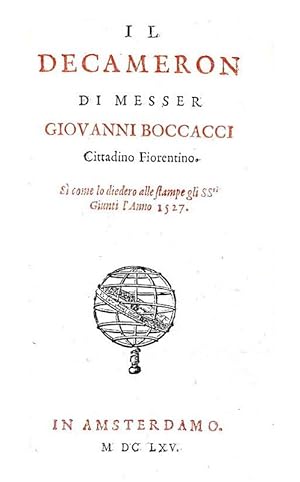 Il Decameron di messer Giovanni Boccacci cittadino fiorentino si come lo diedero alle stampe gli ...