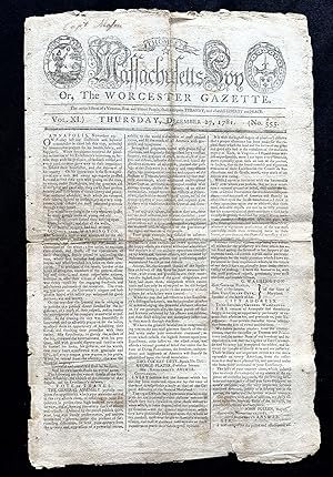 1781 REVOLUTIONARY War Newspaper PAUL REVERE ENGRAVED MASTHEAD George Washington Visits Annapolis...