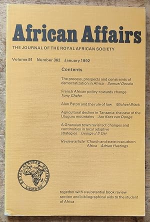 African Affairs: The Journal of the African Society: Volume 91. Number 362. January 1992 / Samuel...