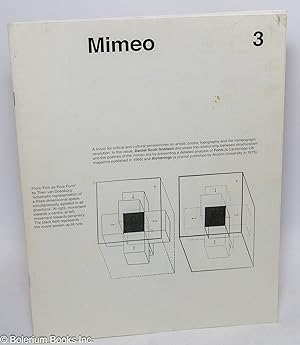 Mimeo Mimeo. No. 3. Autumn 2009. Artists' books, typography and the Mimeo Revolution