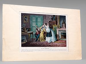 Le Bon Ménage [ Belle gravure en couleurs ] "Adèle de Solanges n'avait point de fortune, son fian...