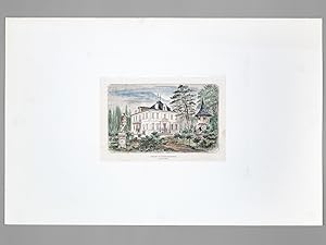 Château de Latour-Haut-Brion à M. Louis Uzac [ Gravure originale en couleurs ]