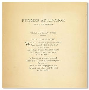 RHYMES AT ANCHOR BY AN OLD SEA-DOG [caption title]