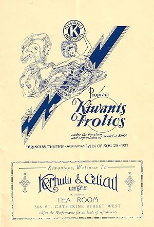 Program Kiwanis Frolics Princess Theatre Montreal 1927 « The King of the Koo Koo Islands ».