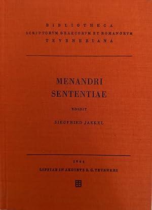 Sententiae. Comparatio Menandri et Philistionis. Edidit Siegfried Jaekel.