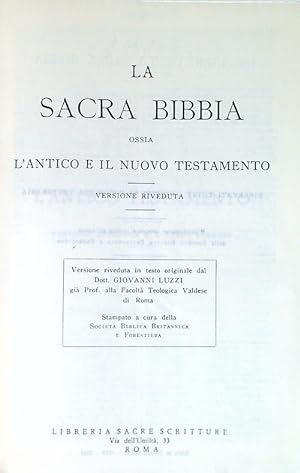 La Sacra Bibbia ossia l'Antico e il Nuovo Testamento
