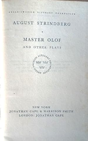 MASTER OLOFF and Other Plays
