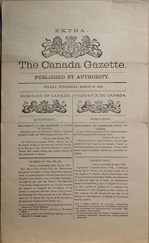 Extra. The Canada Gazette
