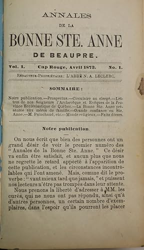 Annales de la Bonne Ste. Anne de Beaupré