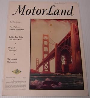 Motorland, September 1933, Volume Xxxiii, Number 3
