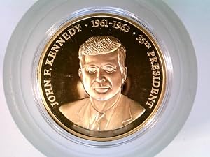 Münze/Medaille, The Greatest US Presidents, John F. Kennedy, Sammlermünze 2009, Cu vergoldet
