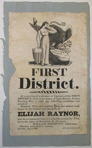 FIRST DISTRICT. AT A MEETING OF A NUMBER OF ELECTORS OF THE FIRST DISTRICT, HELD AT THE HOUSE OF ...