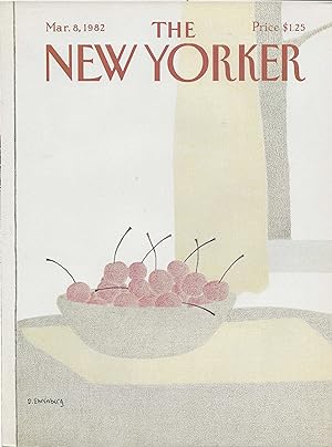 The New Yorker March 8, 1982 Devera Ehrenberg FRONT COVER ONLY