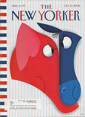 The New Yorker October 13, 2008 Roz Chast Cover, Complete Magazine