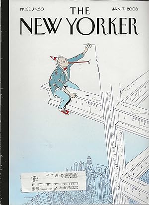 The New Yorker January 7, 2008 Istvan Banyai Cover, Complete Magazine