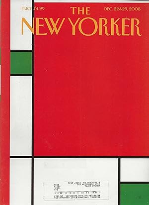 The New Yorker December 22, 2008 Bob Staake Cover, Complete Magazine