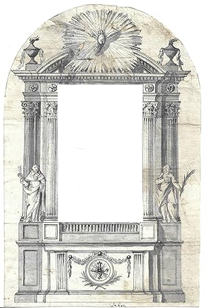 Design for a large wooden confessional