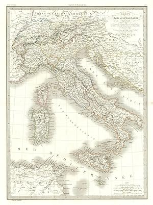 Carte de l'Italie, comprenant les royaumes de Sardaigne, d'llyrie et Lombard-Venitien, les Duchés...